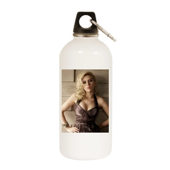 Scarlett Johansson White Water Bottle With Carabiner