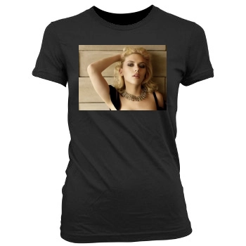 Scarlett Johansson Women's Junior Cut Crewneck T-Shirt