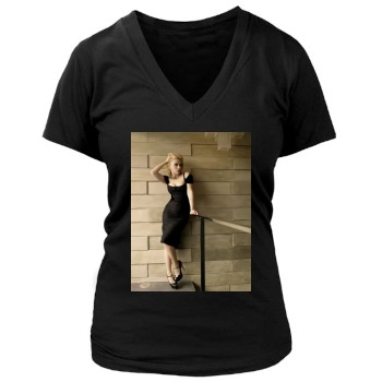 Scarlett Johansson Women's Deep V-Neck TShirt