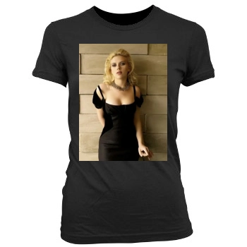 Scarlett Johansson Women's Junior Cut Crewneck T-Shirt