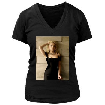 Scarlett Johansson Women's Deep V-Neck TShirt