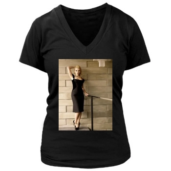 Scarlett Johansson Women's Deep V-Neck TShirt