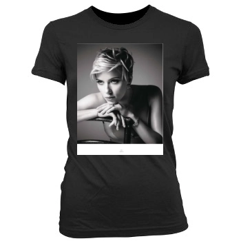 Scarlett Johansson Women's Junior Cut Crewneck T-Shirt