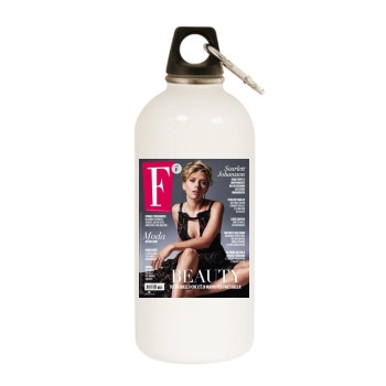 Scarlett Johansson White Water Bottle With Carabiner