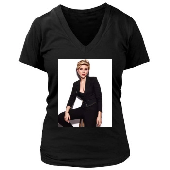 Scarlett Johansson Women's Deep V-Neck TShirt