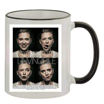 Scarlett Johansson 11oz Colored Rim & Handle Mug