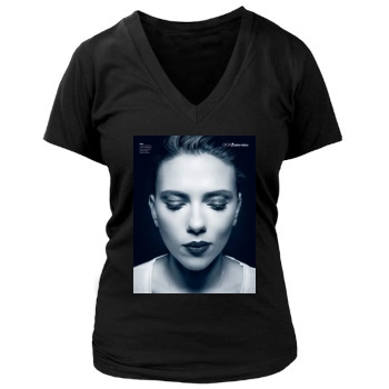 Scarlett Johansson Women's Deep V-Neck TShirt