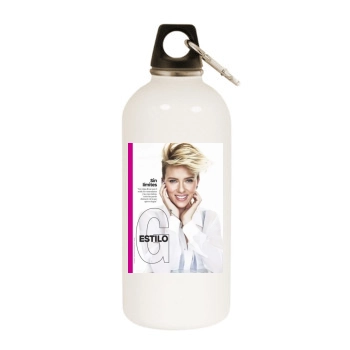 Scarlett Johansson White Water Bottle With Carabiner