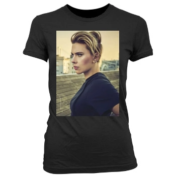 Scarlett Johansson Women's Junior Cut Crewneck T-Shirt