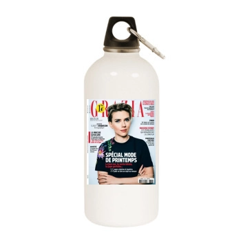 Scarlett Johansson White Water Bottle With Carabiner