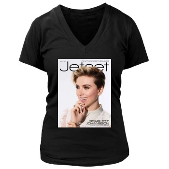 Scarlett Johansson Women's Deep V-Neck TShirt