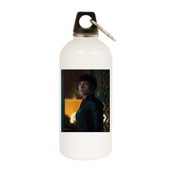 Scarlett Johansson White Water Bottle With Carabiner