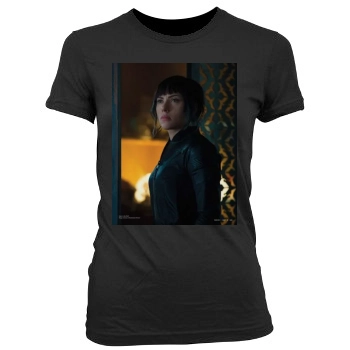 Scarlett Johansson Women's Junior Cut Crewneck T-Shirt