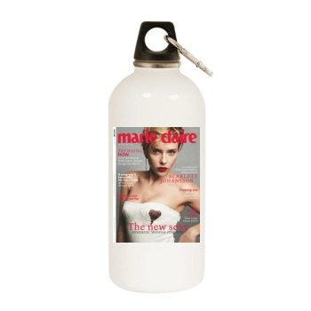 Scarlett Johansson White Water Bottle With Carabiner