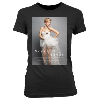 Scarlett Johansson Women's Junior Cut Crewneck T-Shirt