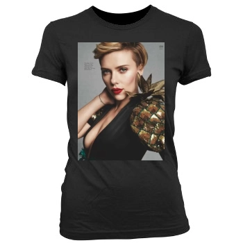 Scarlett Johansson Women's Junior Cut Crewneck T-Shirt