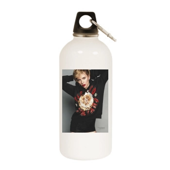 Scarlett Johansson White Water Bottle With Carabiner