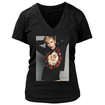 Scarlett Johansson Women's Deep V-Neck TShirt