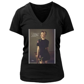 Scarlett Johansson Women's Deep V-Neck TShirt