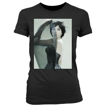 Scarlett Johansson Women's Junior Cut Crewneck T-Shirt