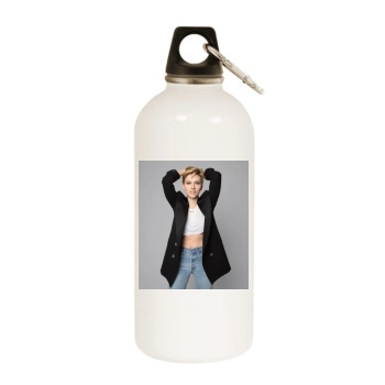 Scarlett Johansson White Water Bottle With Carabiner