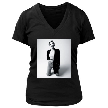 Scarlett Johansson Women's Deep V-Neck TShirt