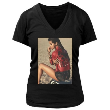 Selena Gomez Women's Deep V-Neck TShirt