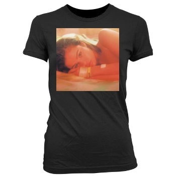 Selena Gomez Women's Junior Cut Crewneck T-Shirt