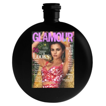 Selena Gomez Round Flask