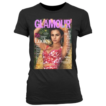 Selena Gomez Women's Junior Cut Crewneck T-Shirt