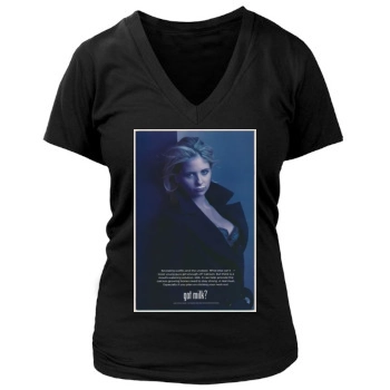 Sarah Michelle Gellar Women's Deep V-Neck TShirt