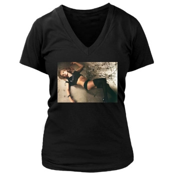 Sarah Michelle Gellar Women's Deep V-Neck TShirt