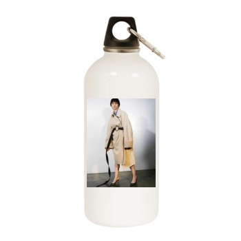 Sasha Pivovarova White Water Bottle With Carabiner