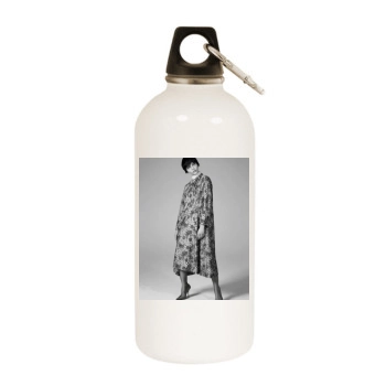 Sasha Pivovarova White Water Bottle With Carabiner