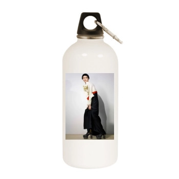 Sasha Pivovarova White Water Bottle With Carabiner