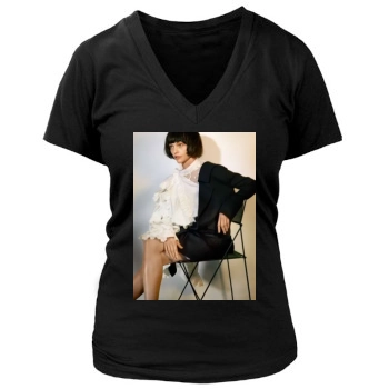 Sasha Pivovarova Women's Deep V-Neck TShirt