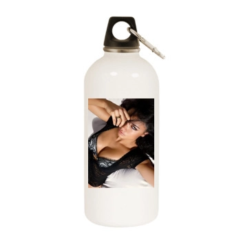 Adriana Lima White Water Bottle With Carabiner