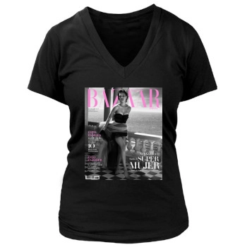 Adriana Lima Women's Deep V-Neck TShirt