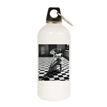 Adriana Lima White Water Bottle With Carabiner