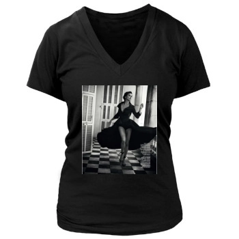 Adriana Lima Women's Deep V-Neck TShirt