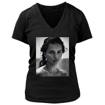 Adriana Lima Women's Deep V-Neck TShirt