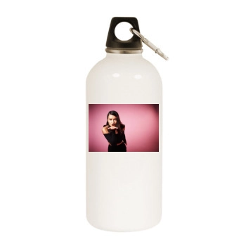 Adriana Lima White Water Bottle With Carabiner