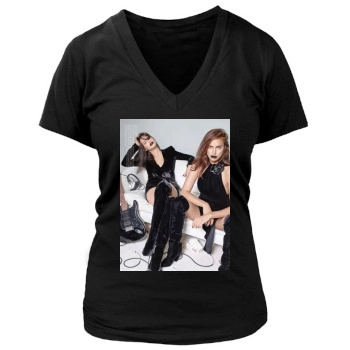 Adriana Lima Women's Deep V-Neck TShirt