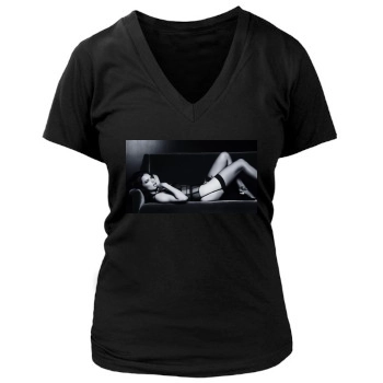 Adriana Lima Women's Deep V-Neck TShirt