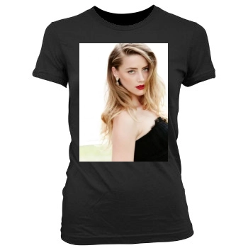 Amber Heard Women's Junior Cut Crewneck T-Shirt