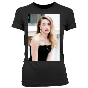 Amber Heard Women's Junior Cut Crewneck T-Shirt