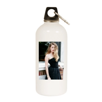 Amber Heard White Water Bottle With Carabiner