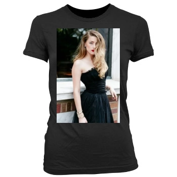 Amber Heard Women's Junior Cut Crewneck T-Shirt