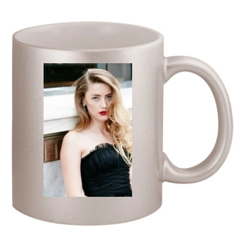 Amber Heard 11oz Metallic Silver Mug