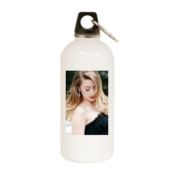 Amber Heard White Water Bottle With Carabiner